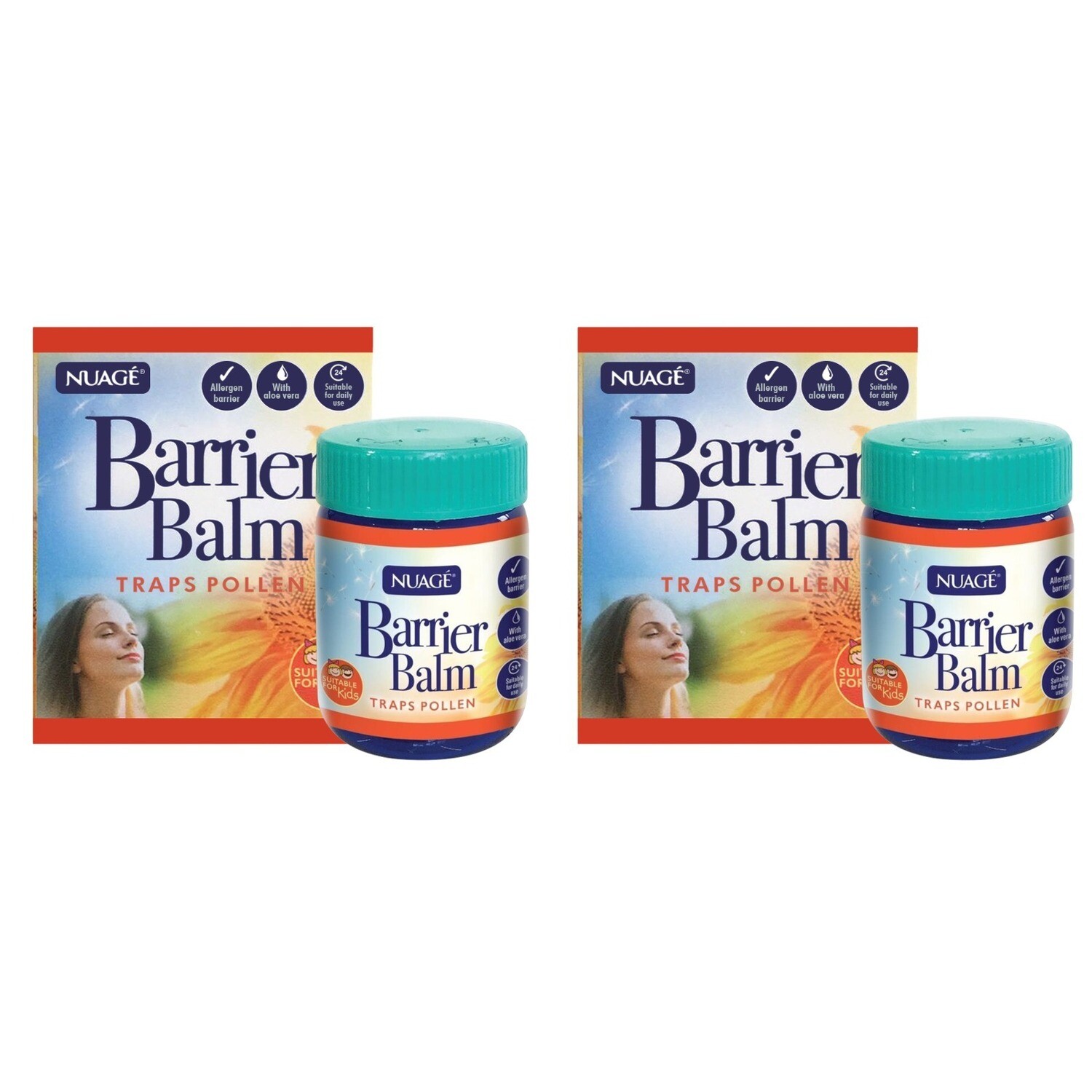 Nuage Hayfever & Allergy Relief Barrier Balm Traps Pollen, 2 Pack